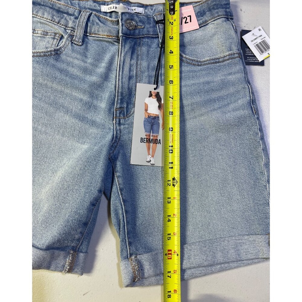 Celebrity Pink Size 5/27 Mid-Rise Denim Bermuda Shorts Lightweight - Picture 5 of 11